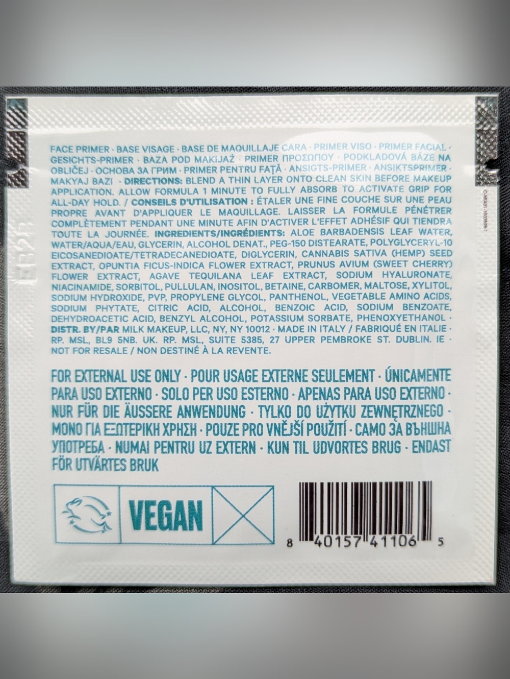 Milk Makeup Hydro Grip Primer Sachet - Teal and Aqua Branding - Picture 2 of 2